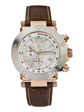GUESS Collection Gents Brown Leather Strap Chronograph  A47007G1
