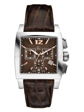 GUESS Collection Chronograph Brown Leather Strap I35005G3