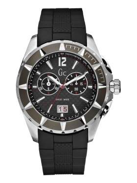 Guess Collection Gents Black Rubber Strap Chronograph  I35006G1