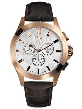 GUESS Collection Gents Brown Leather Strap Chronograph I42003G1