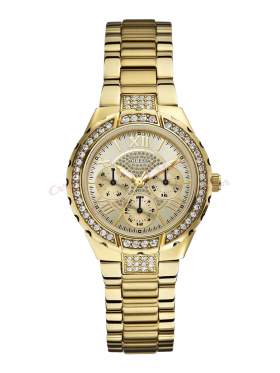 GUESS Vivacious Crystal Gold Stainless Steel Bracelet W0111L2