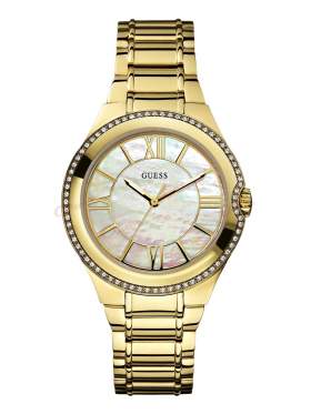GUESS Moonbeam Crystal Gold Stainless Steel Bracelet W0112L1