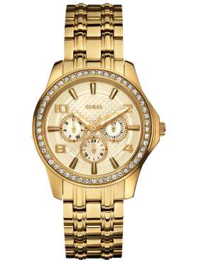 GUESS Multifunction Crystal Gold Stainless Steel Bracelet W0147L2