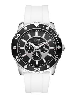 GUESS Multi Function White Rubber Strap W10616G2