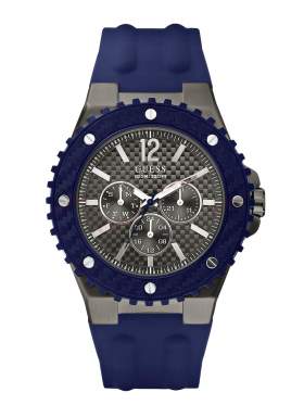 GUESS Overdrive Blue Rubber Strap W11619G2