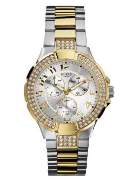 GUESS Two-Tone Stainless Steel Bracelet Crystal Ladies