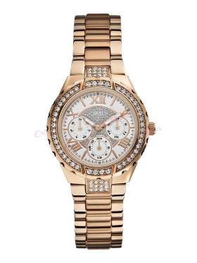 GUESS Crystals Multifunction Rοse Gold Stainless Steel Bracelet W0111L3