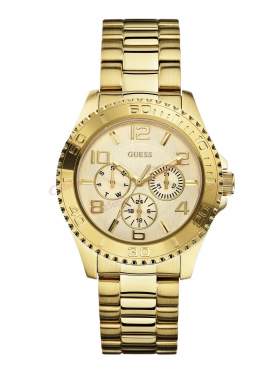 GUESS Yellow Gold Ladies Chrono Style Watch W0231L2