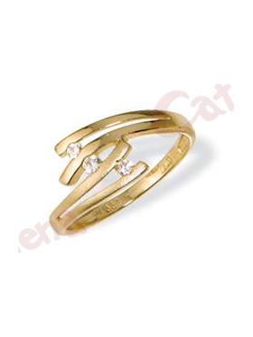Δαχτυλίδι χρυσό στολισμένο με άπρες πέτρες ζιργκόν